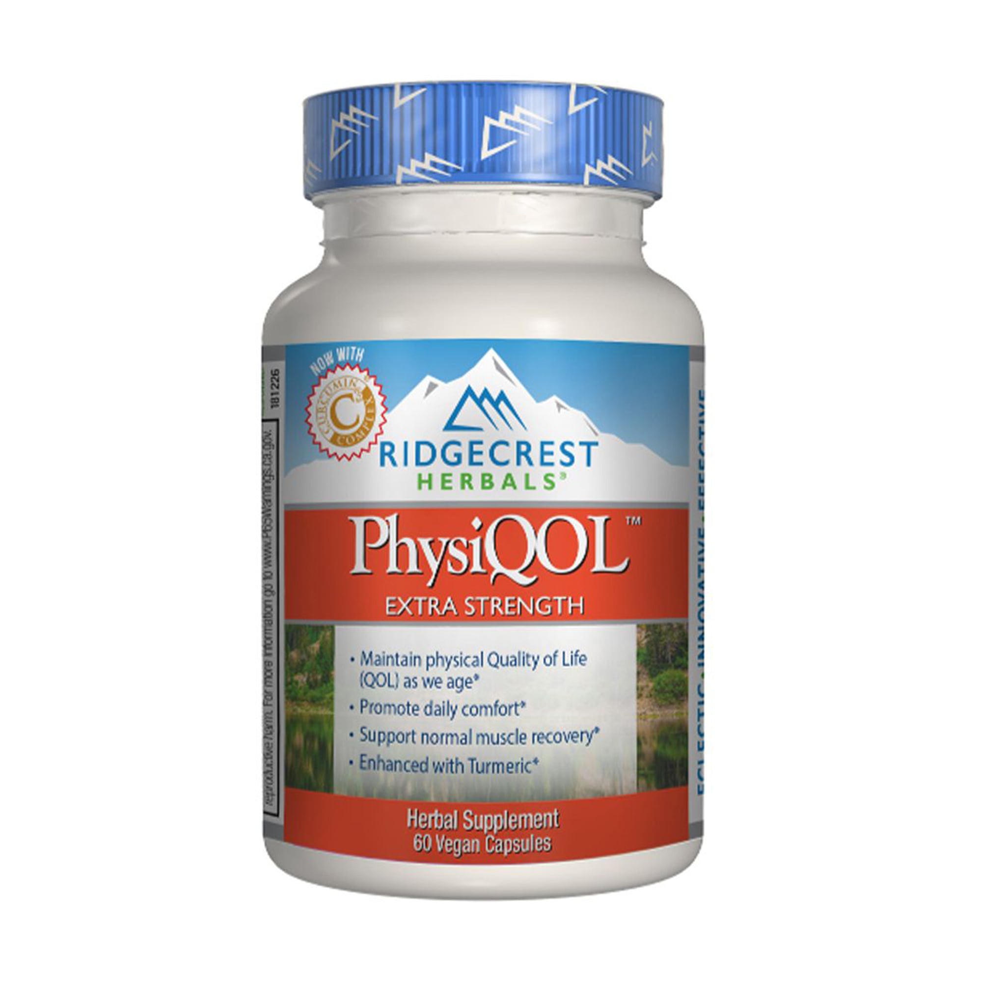 Ліквідація хронічної втоми Ridgecrest Herbals PhysiQOL, 60 капсул